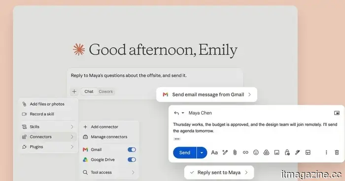 Claude is now able to respond to and send Gmail messages on your behalf.