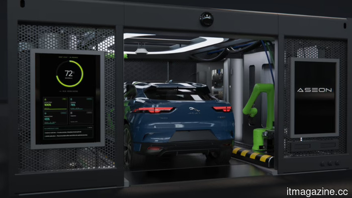 Aseon Labs secures ten million dollars to develop pods the size of parking spaces designed for charging and cleaning robotaxis.