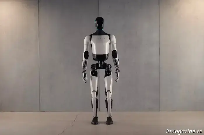 Observe as Tesla's Optimus humanoid robot takes an awkward fall.