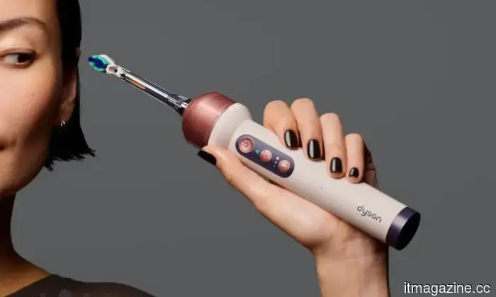 Dyson's initial toothbrush is priced similarly to an affordable smartphone and supports its cost with a camera and artificial intelligence.