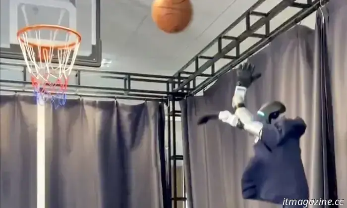 Этот поразительный гуманоидный робот действительно играет в баскетбол как профессионал.