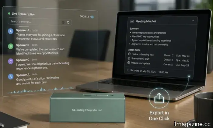 El nuevo X1 Meeting Hub de Timekettle realiza traducción en tiempo real para 50 personas y cabe en tu bolsillo.