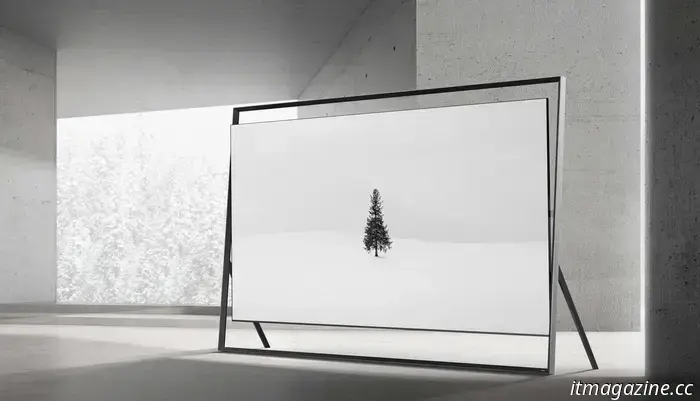 Новый Micro RGB‑телевизор Samsung огромен и стилизован под массивное оконное стекло.