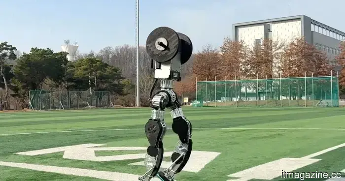 Observe this moonwalking humanoid robot showcase its remarkable agility that mimics lifelike movements.