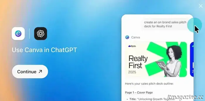 Canva now allows ChatGPT to generate designs that align with your brand's design and logo.