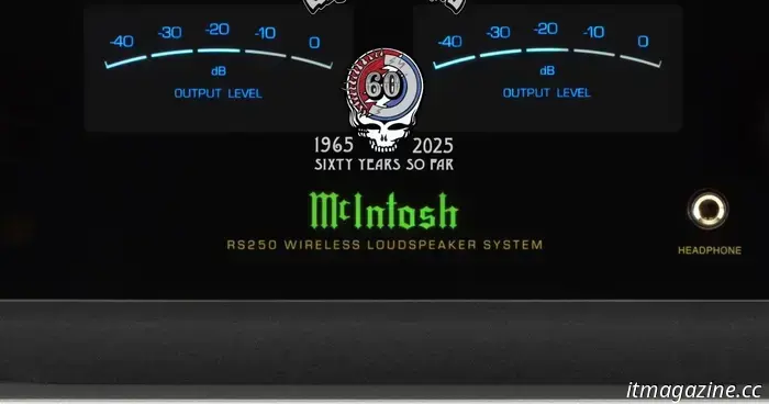 McIntosh celebrates the 60th anniversary of the Grateful Dead with Stealie speakers.