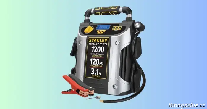 The Stanley 1200-amp jump starter and air compressor is currently priced at $81.48 for Cyber Monday.