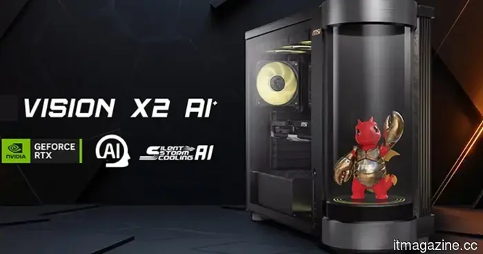 Il desktop MEG Vision X2 AI+ di MSI ha un ologramma per tenerti occupato con un animale domestico AI.