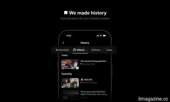 X features a History tab that allows you to revisit all the cursed content saved over the years.