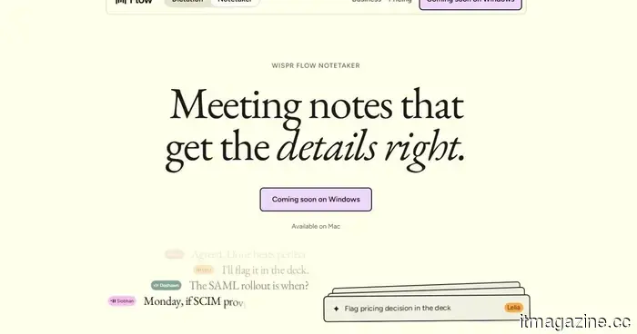Wispr Flow has introduced an AI note-taker that operates without the need to join calls.