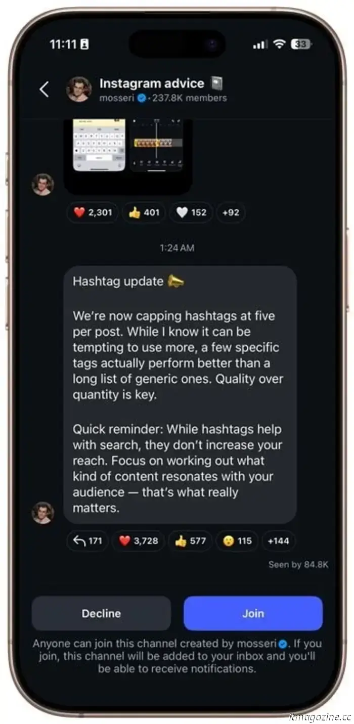 Instagram ora limita a cinque gli hashtag per post.