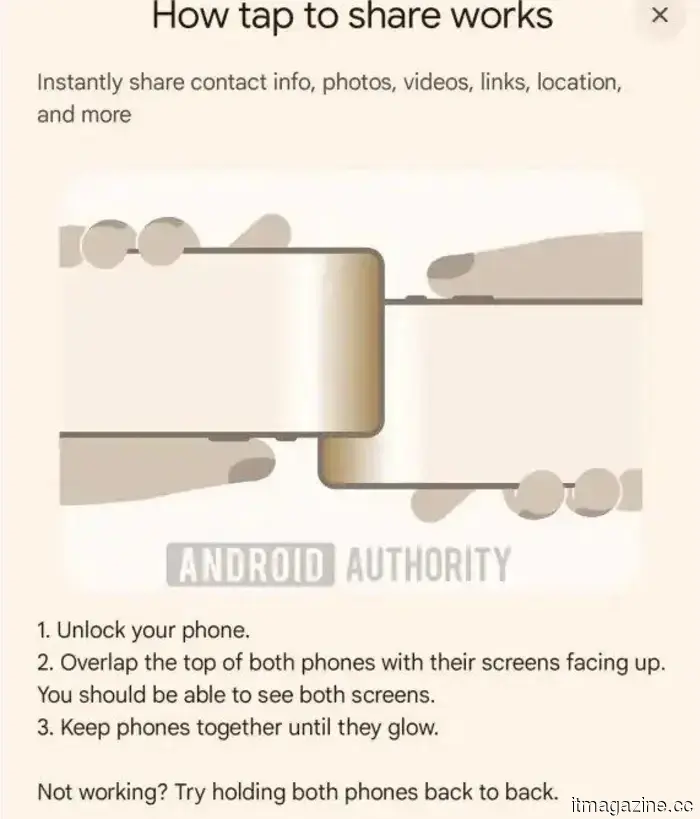 La filtración de tap-to-share de Android ofrece un primer vistazo a la nueva herramienta de compartición de Google.