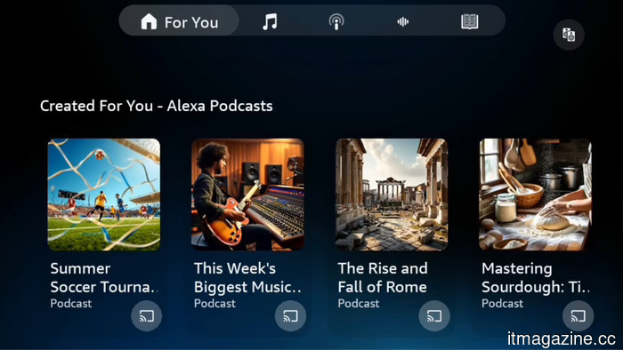 Amazon introduces Alexa Podcasts, an AI capability that produces complete episodes using licensed news material.