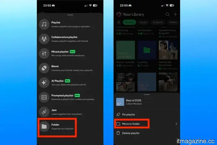 Finalmente puedes organizar tus listas de reproducción de Spotify en carpetas en tu teléfono.