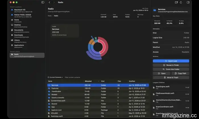If you own a Mac, you ought to check out this free and aesthetically pleasing disk space utility.