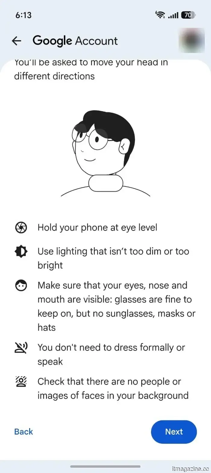 Guidelines for configuring selfie video sign-in for your Google account.