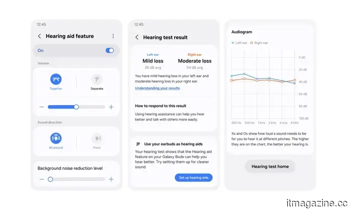 Samsung's Galaxy Buds can now serve as hearing aids with adjustable sound enhancement features.