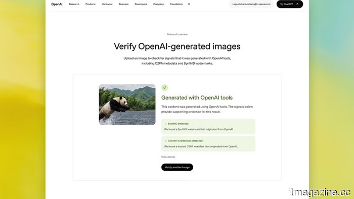 OpenAI incorporates C2PA metadata and SynthID watermarks into AI-generated images.