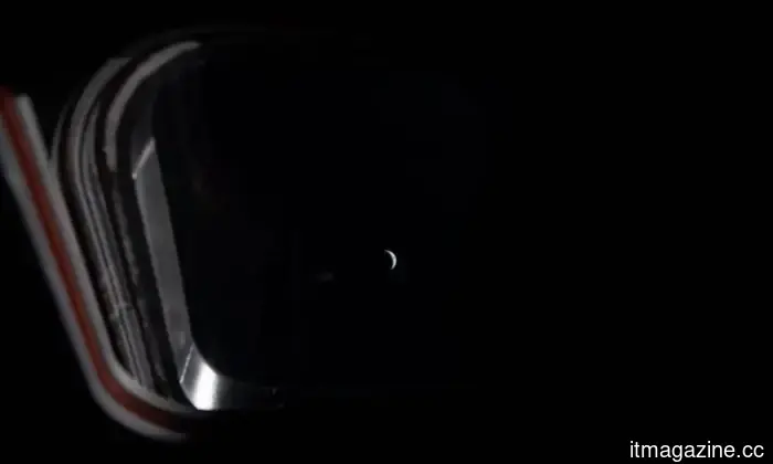 Breathtaking close-up footage captures NASA's lunar rocket soaring into space.