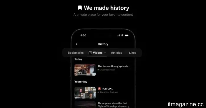 X features a History tab that allows you to revisit all the cursed items saved throughout the years.