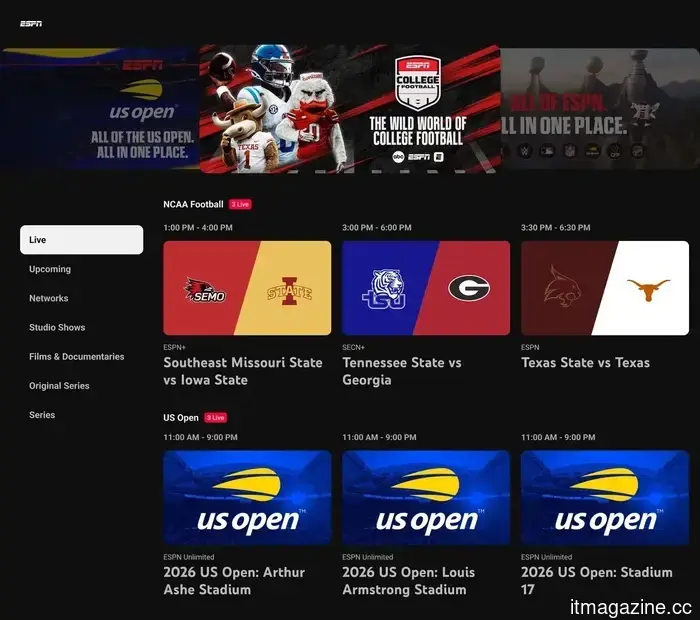 YouTube TV ahora te permite transmitir ESPN Unlimited directamente dentro de la aplicación.