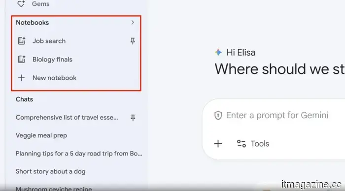 All Gemini users can now utilize Notebook projects online for free.