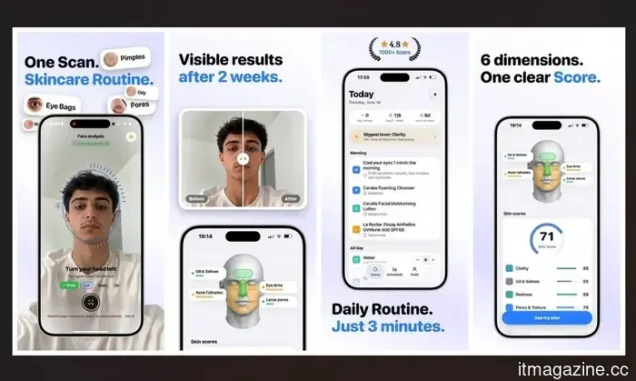 I discovered an iPhone app that creates a skincare regimen based on a 30-second facial scan.