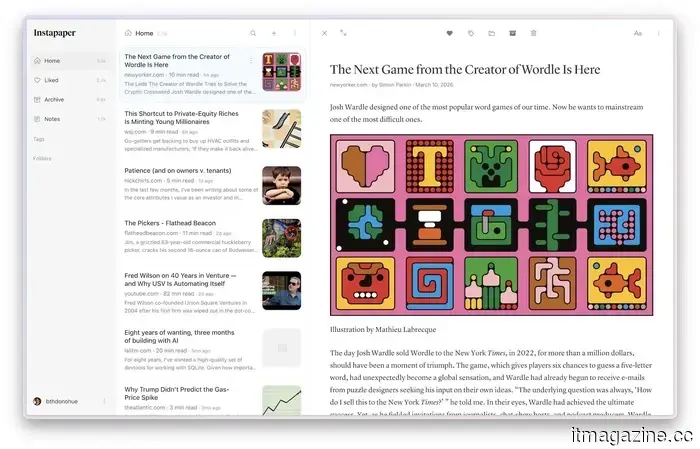 Instapaper только что получила свое самое большое обновление за годы, и оно наполнено полезными функциями.