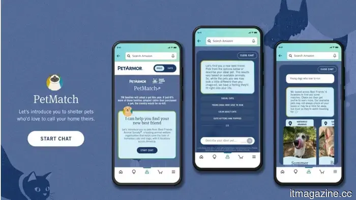 Amazon’s AI tool pairs shelter dogs and cats with potential adopters as part of the Protect Playtime campaign.