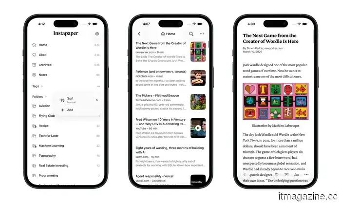 Instapaper только что получила свое самое большое обновление за годы, и оно наполнено полезными функциями.