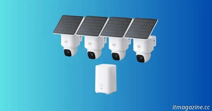 Quattro telecamere di sicurezza solari a $299.99 sono un'offerta davvero vantaggiosa per la protezione della casa.