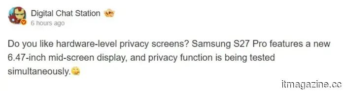 The Galaxy S27 Pro could potentially adopt the best display feature from the Ultra model.