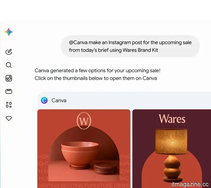 Canva and Adobe are joining Gemini, aiming to make everything conversational.