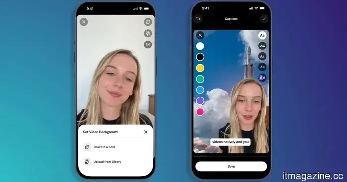 X aims to maintain its video edits internally, beginning with captions and personalized backgrounds.