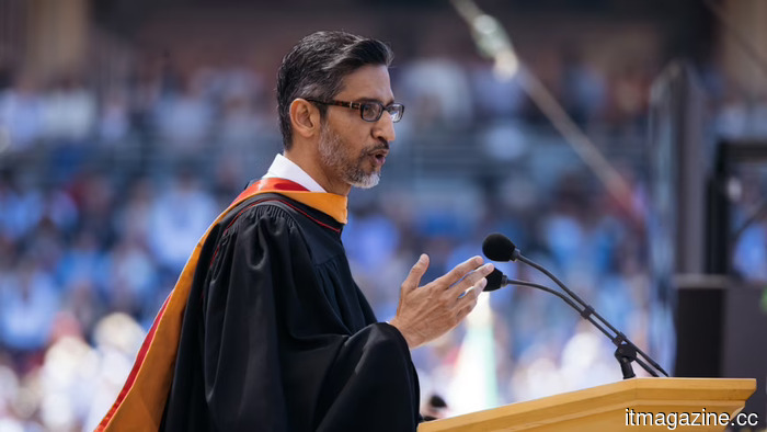 Sundar Pichai from Google opted for a positive outlook on AI at Stanford, yet graduates still chose to walk out.