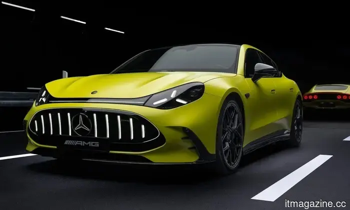 Mercedes-AMG GT EV разгоняется до 60 миль в час за 2 секунды, заряжается мощностью 600 кВт и имитирует звуки V8 и переключения передач.