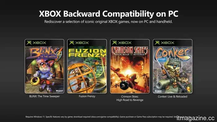Microsoft is introducing original Xbox games to PC through backward compatibility.