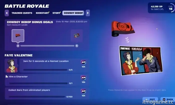 Todas las misiones de Cowboy Bebop de Fortnite y recompensas gratuitas