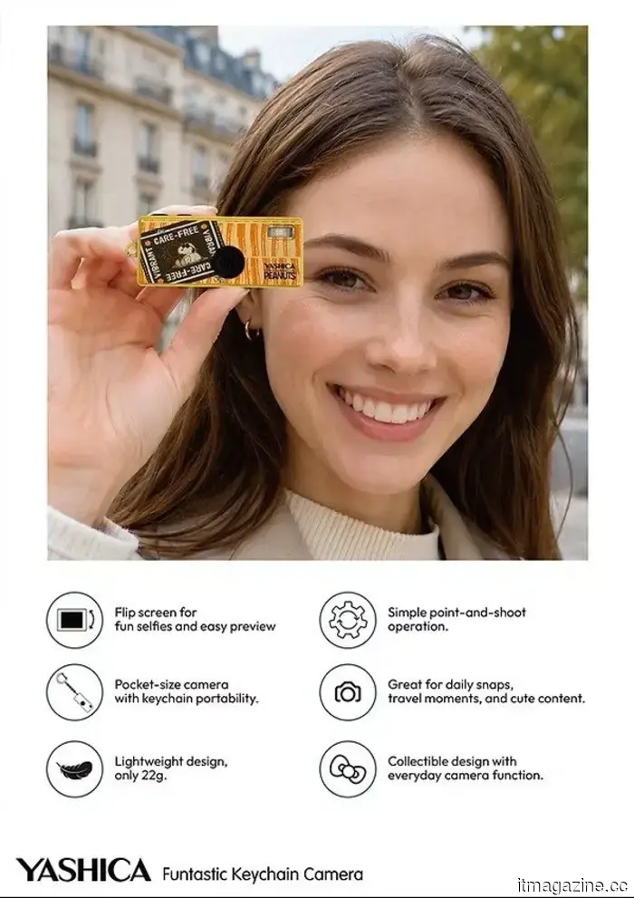 Этот новый ключевой камера за 30 долларов выходит на рынок Kodak Charmera с поворотным экраном для селфи.