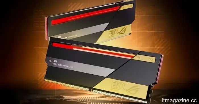 The initial DDR5 memory kit from ASUS ROG appears to be rapid, eye-catching, and incredibly costly.