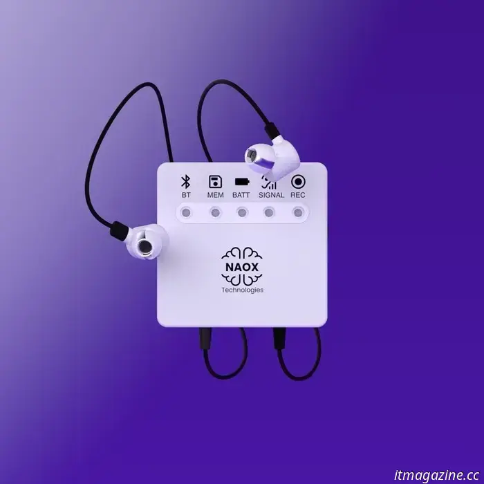 Naox lancia auricolari in grado di registrare l'EEG per misurare l'attività cerebrale.
