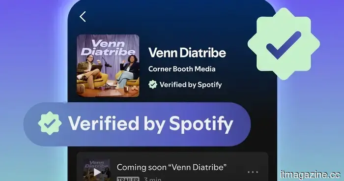 Spotify añade insignias de podcast verificados para que sepas que estás escuchando al verdadero anfitrión, y no a un clon de IA.