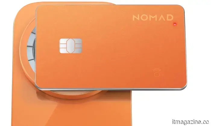 Nomad's orange wallet tracker gives the AirTag a bulky and unimpressive appearance.
