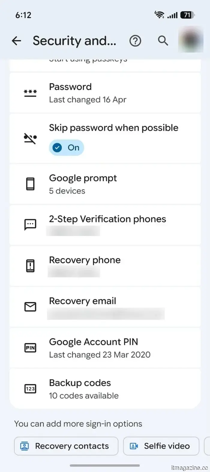 Guidelines for configuring selfie video sign-in for your Google account.