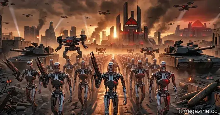 ИИ вступает в момент дебатов о Скайнете в кругах хайпа социальных медиа