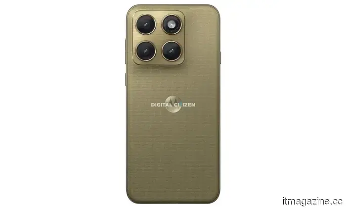 Утечка Motorola Edge 70 показывает телефон, который весь золотой и блестящий.