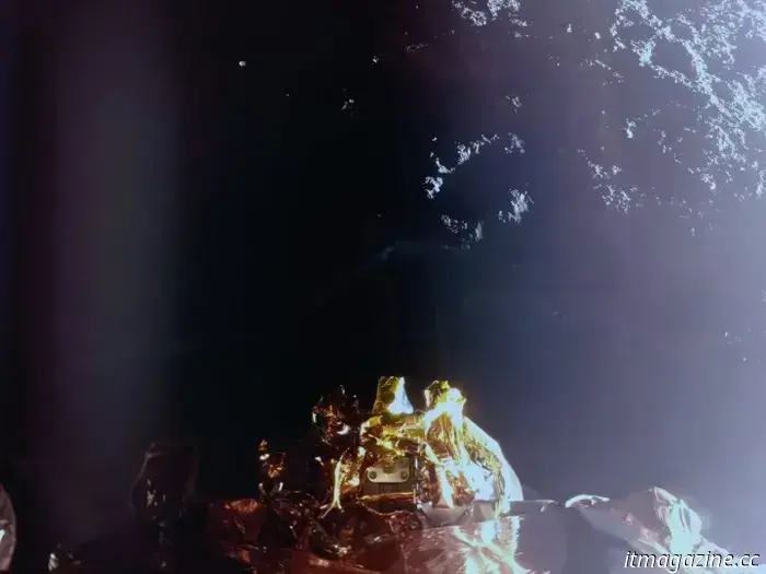 Check out the initial images of the Blue Ghost lander positioned on the moon's surface.