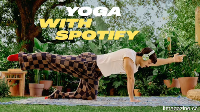 Spotify transitions from background music to workout sessions.