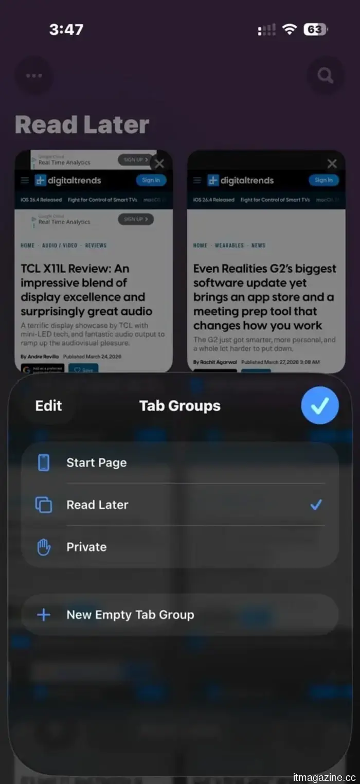 The tab stacks in the Vivaldi browser are a fantastic feature that I wish were available in Chrome and Safari.