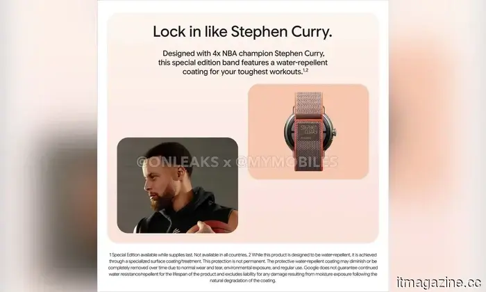 Il Google Stephen Curry Pixel Watch 5 è un affare costoso che termina al cinturino.